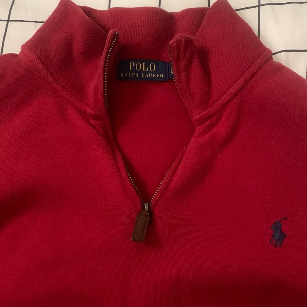 Ralph Lauren Red Zip Up Sweater